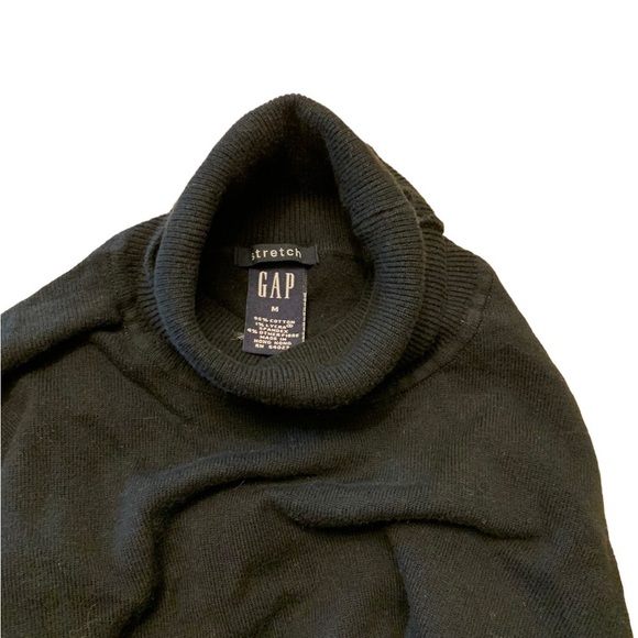 GAP Stretch Long SleeveTurtle Neck Sweater Size Medium Dark Blue Cotton - Picture 9 of 9